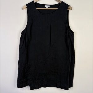 J. Jill PureJill 100% Linen Black Sleeveless Tunic Top